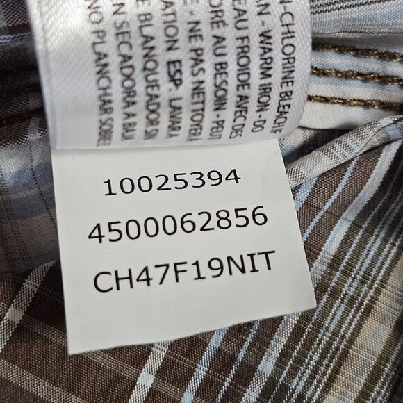 Ariat Rebar Brown Plaid Short Sleeve Button Down Shirt Large Tall Western Cowboy - Picture 13 of 13